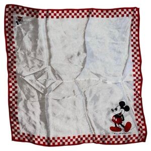 Walt Disney Mickey Mouse Square Checked Vintage Scarf Handkerchief